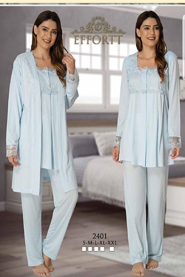 Pyjamas Maternity Long Sleeve 3 Pieces Sleepwear Set 2401