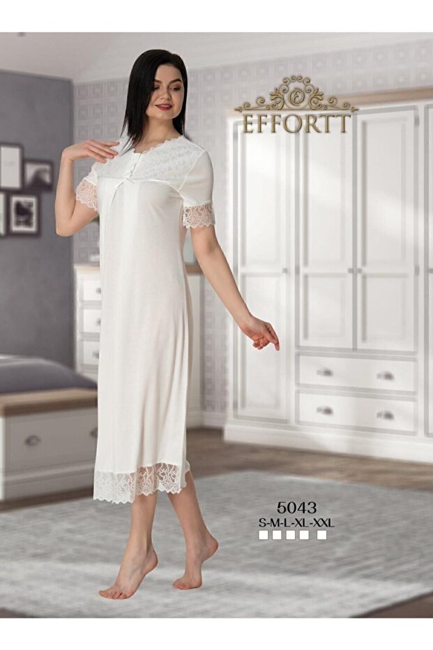 Women's Maternity Nightgown Set White