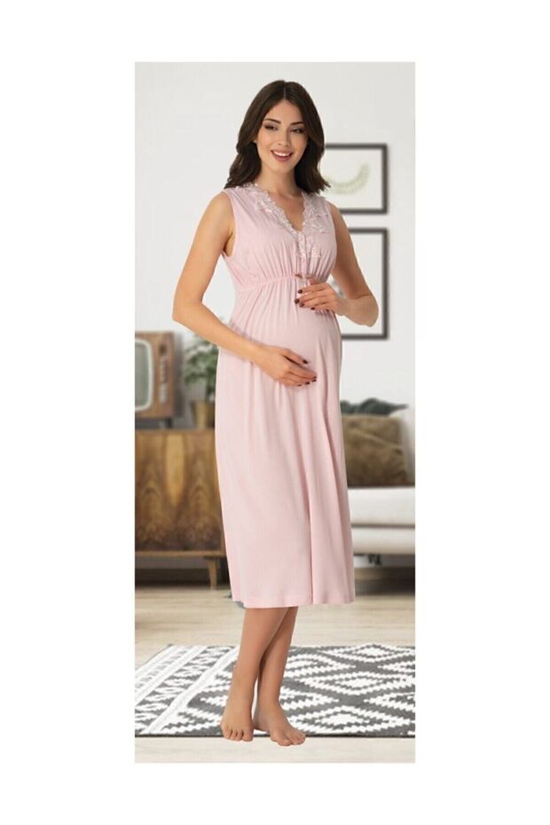 Women's Lace Collar Maternity Maternity Nightgown