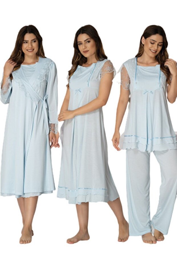 Women's Blue Maternity Set of 4 2050