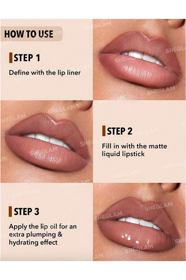SOFT 90'S GLAM LIP LINER AND LIP DUO SET- 3in1 MOODY TAUPE LIP SET - 5