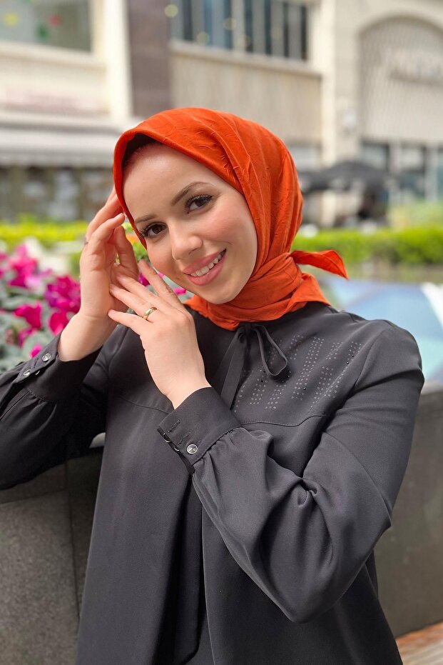 Bambu Kraş Eşarp - 6060800-942 - Turuncu - 1