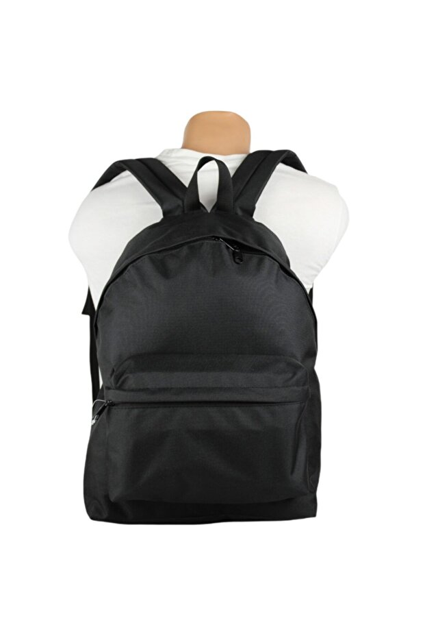 حقيبة ظهر مدرسية سوداء عادية النموذج الأساسي - 1