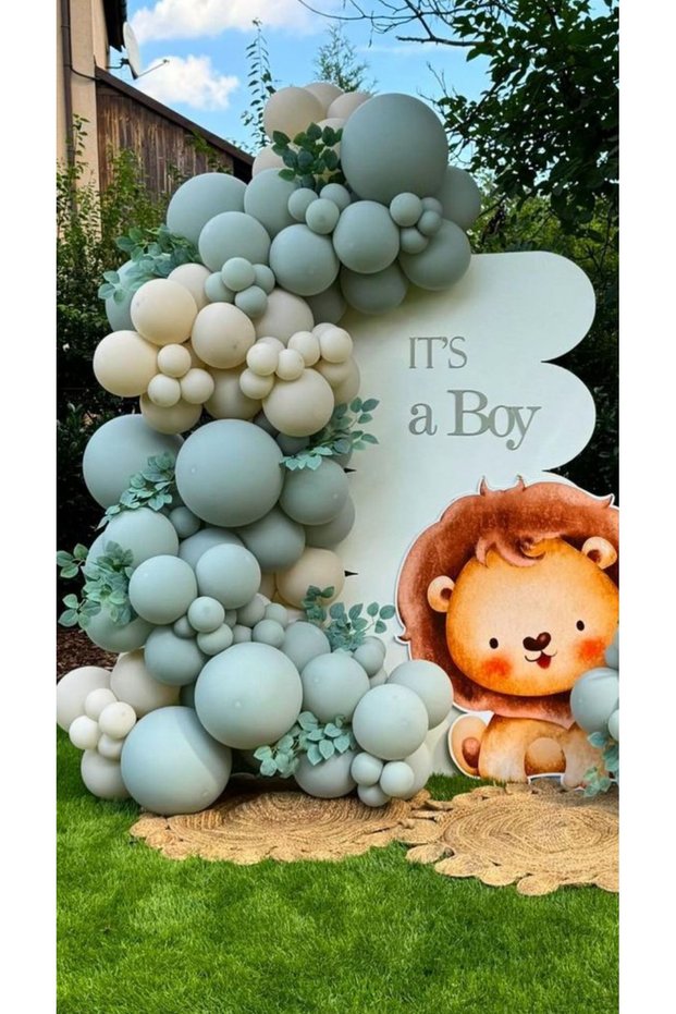 Retro Winter Green Sea Sand Balloon Chain Set of 100