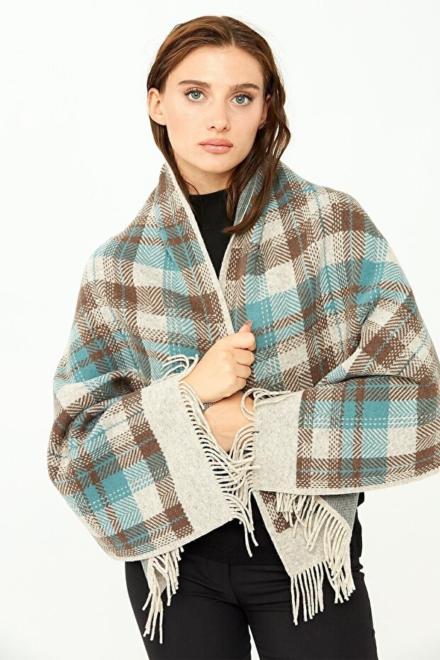 Women's Tricolor Shawl V.beige