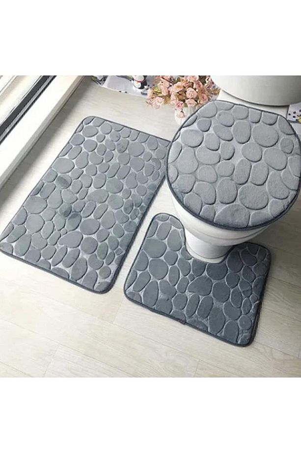 Main Shop 3 Adet Banyo Paspası Seti, Banyo Halısı, Yumuşak Makinede Yıkanabilir M-1899 - 4