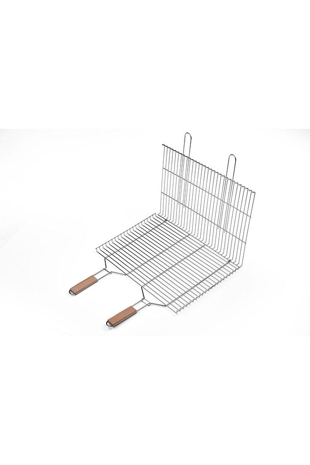 48x33 Çift Kulplu Büyük kafesli Krom Tel ızgara - 4