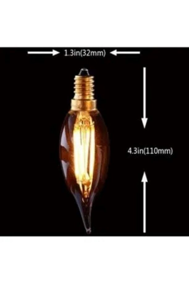 Rustik Mum Ampul 4 Watt Led Flamanlı Amber Işık - 2