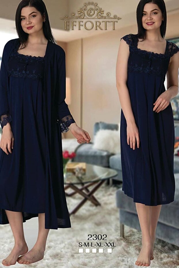 Maternity Nightgown Set with Dressing Gown