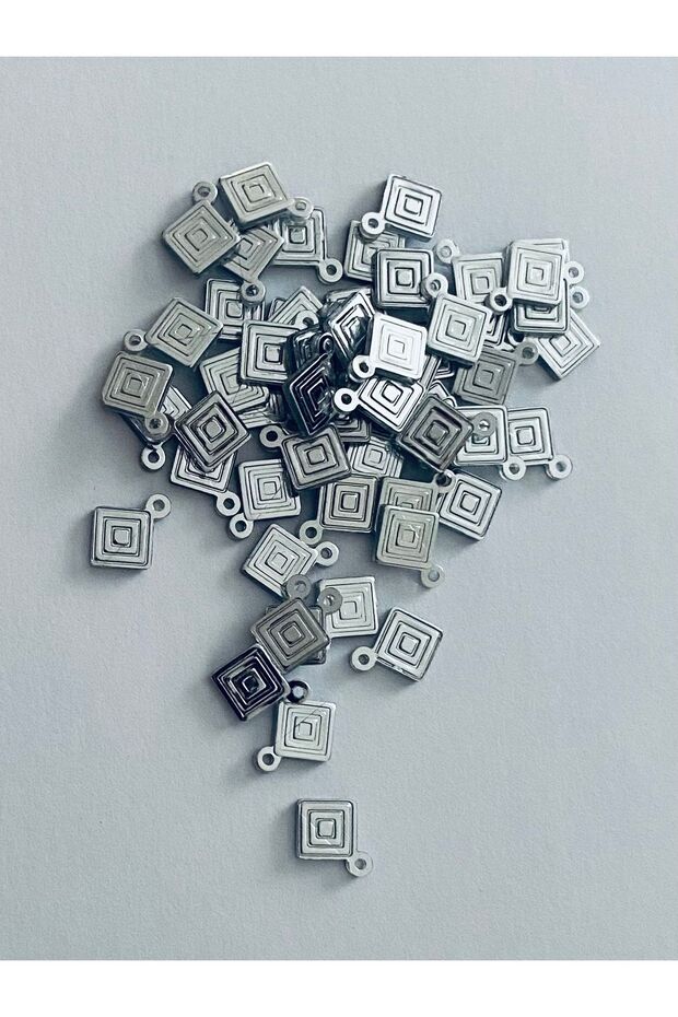 20Gr. Silver - Needlework, Evening Dress, Anklet, Bracelet, Necklace Etc. Plexi Patterned Square Plastic Hand Embroidered Stamps
