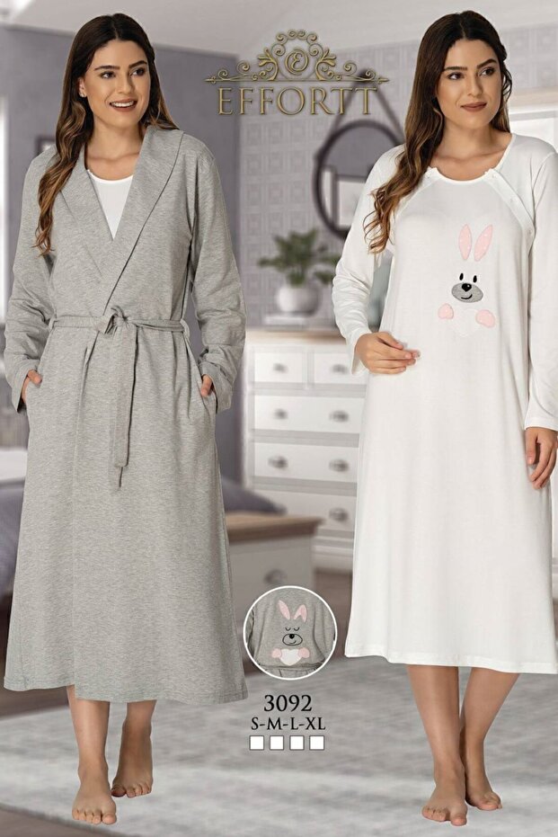 Maternity Nightgown Set with Dressing Gown