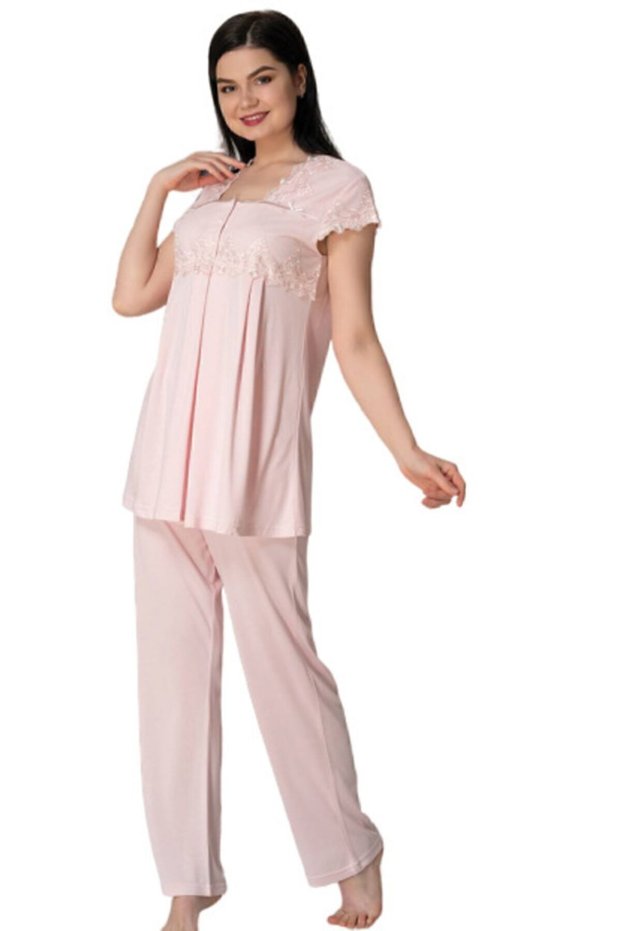 Powder Lace Maternity Pajama Set 5012