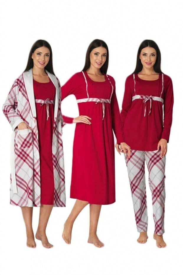 Cherry Maternity Pajamas Nightgown Set of 4