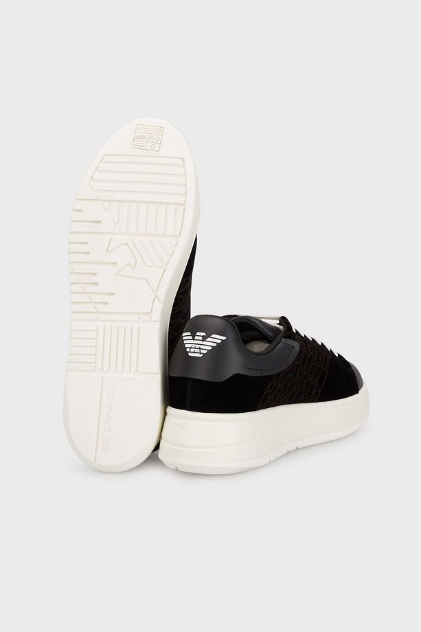 Kadife Logolu Kalın Tabanlı Sneaker Ayakkabı  AYAKKABI X3X024 XR228 00002 - 4