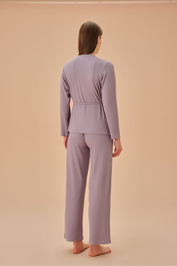 Rosa Üç Parçalı Pijama Takımı - 4