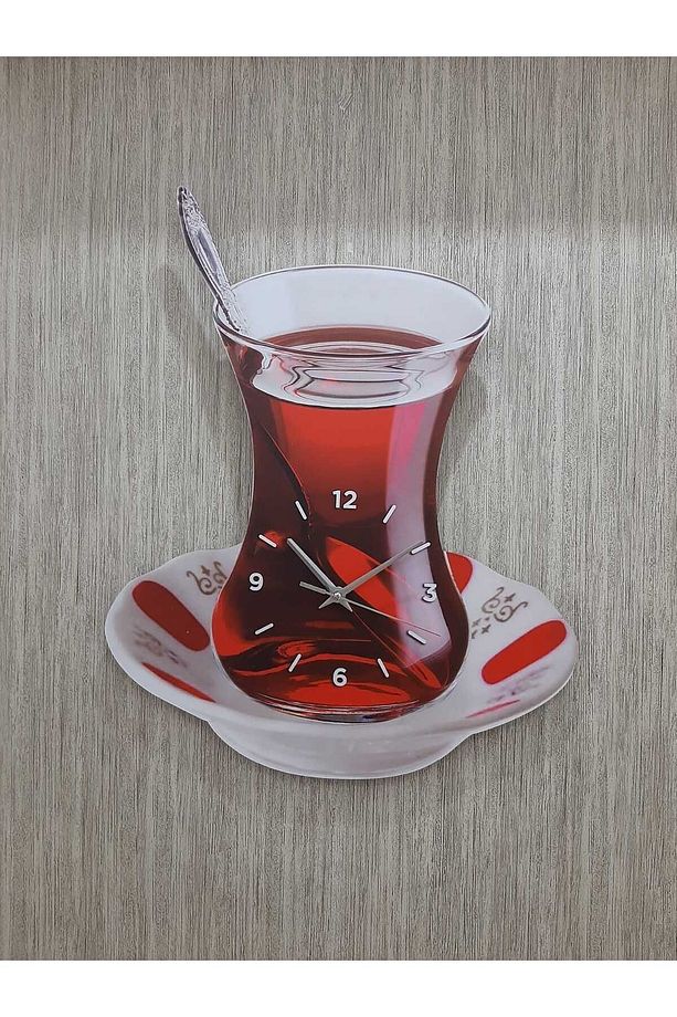 Çay model mutfak duvar Saati 45x30 Cm Uv Baskılı - 3