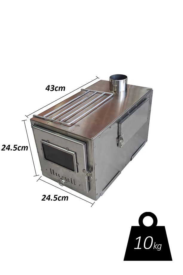 Krom Kuzineli Çadır Sobası Tepsisiyle Birlikte - 5