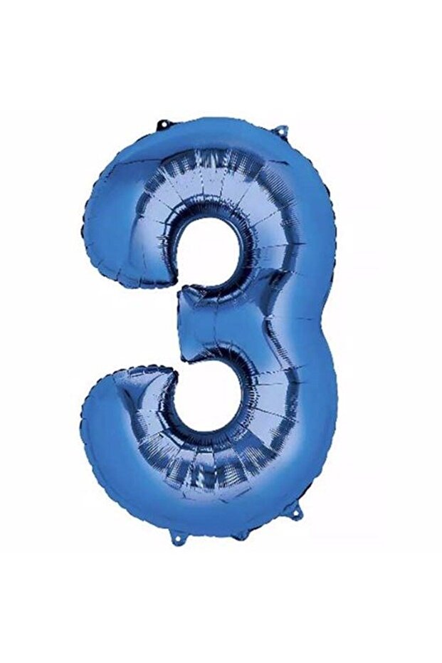 3 Number Dark Blue Foil Balloon 76 Cm