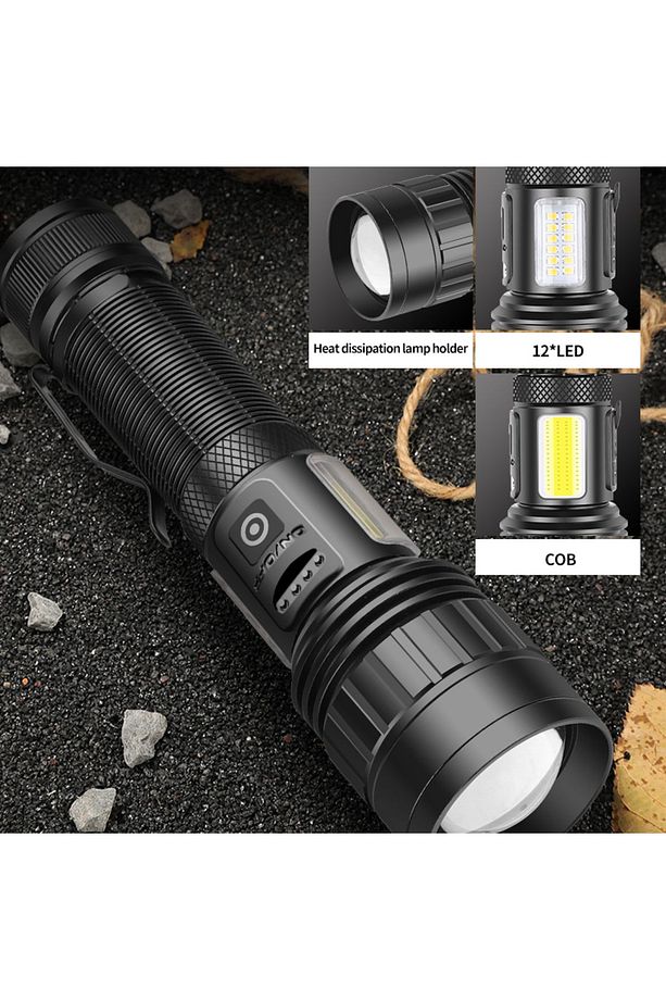 Ps-6153 10000 Lümen 30w Zoomlu Mıknatıslı Cob Led Powerbank Özellikli Şarjlı Profesyonel El Feneri - 7