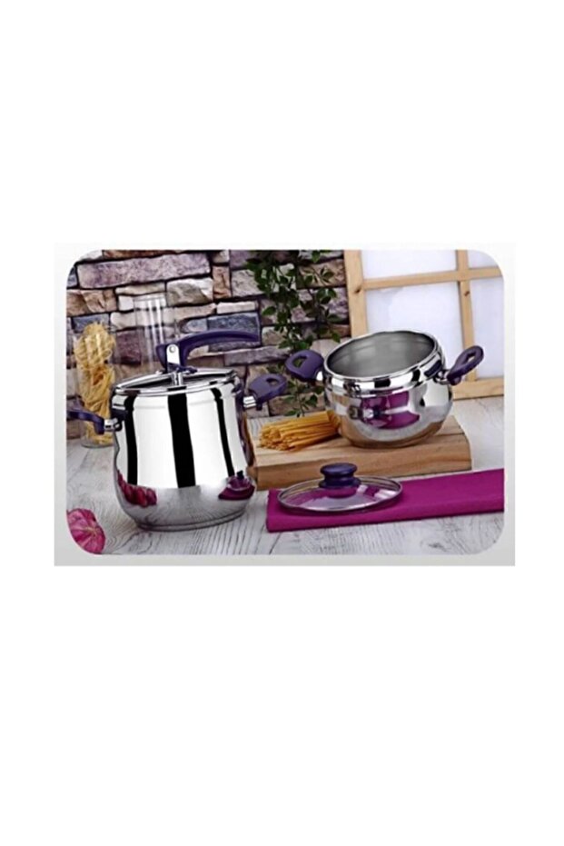 3.5+7 Liter 2-Piece Pressure Cooker Set Purple