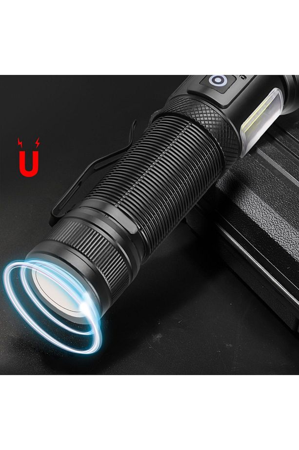 Ps-6153 10000 Lümen 30w Zoomlu Mıknatıslı Cob Led Powerbank Özellikli Şarjlı Profesyonel El Feneri - 8