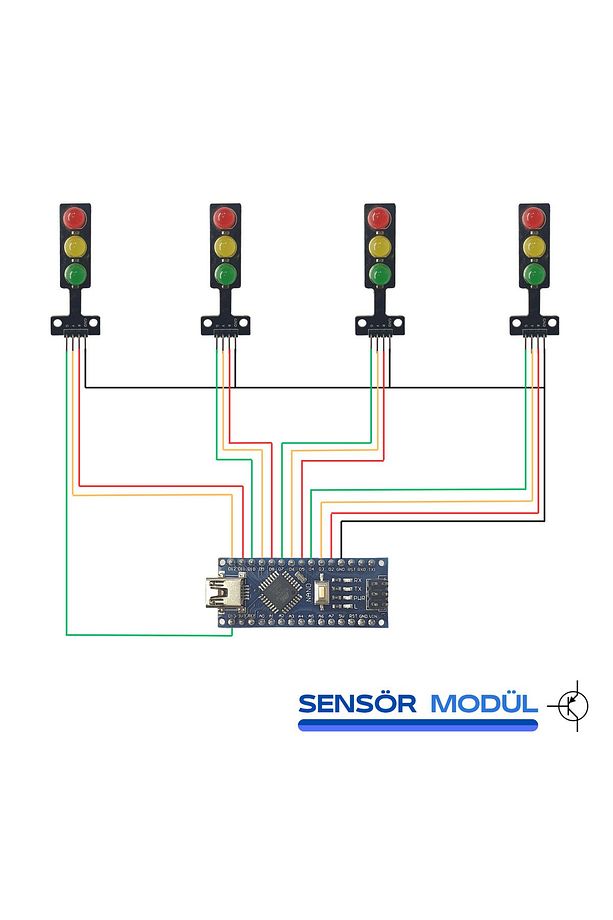 Arduino 4'lü Trafik Lambası Kiti (Yazılım ve Devre Hazır Olarak Gönderilecektir) - 4