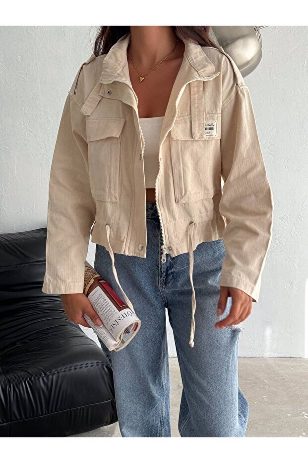 Jachetă cu fermoar scrisă - 1