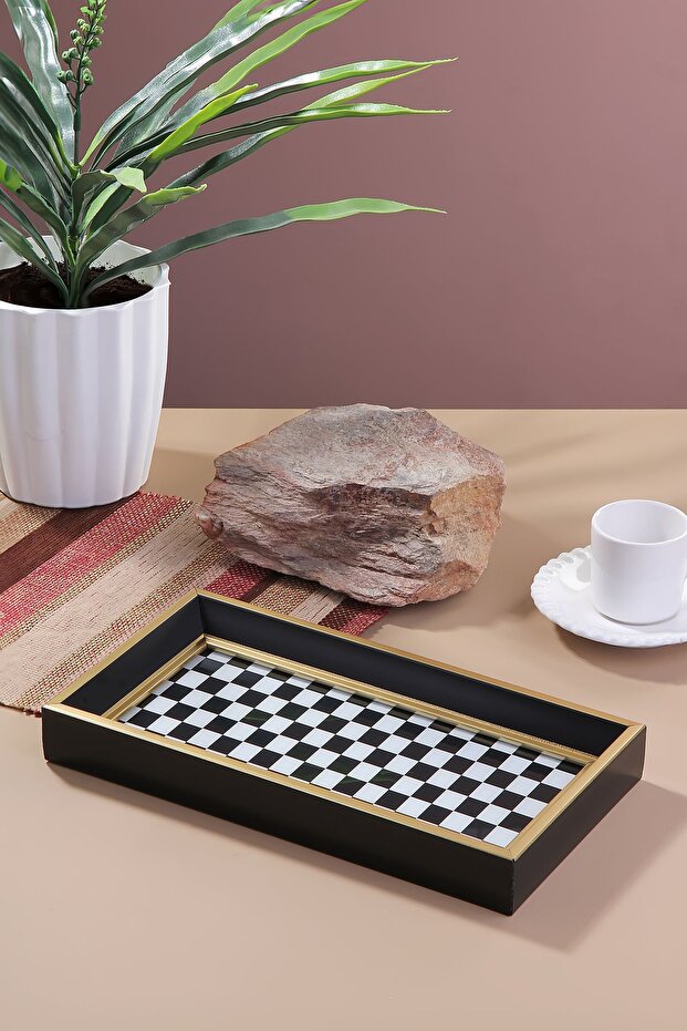 Dama Patterned Plastic Serving Presentation Tray Tea Coffee Presentation Tray Tea Tray