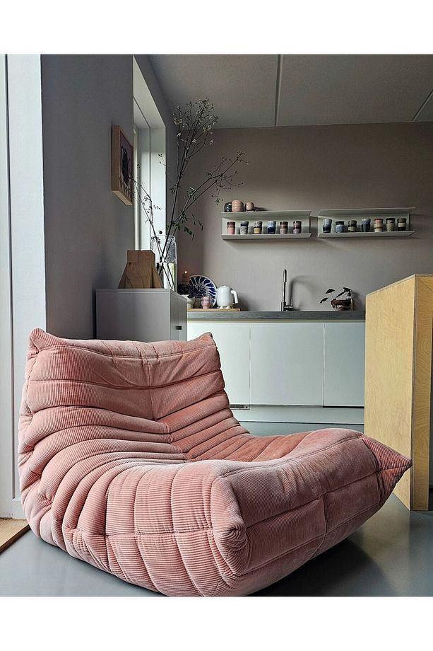 Mood berjer fitilli kumaş pembe - 1