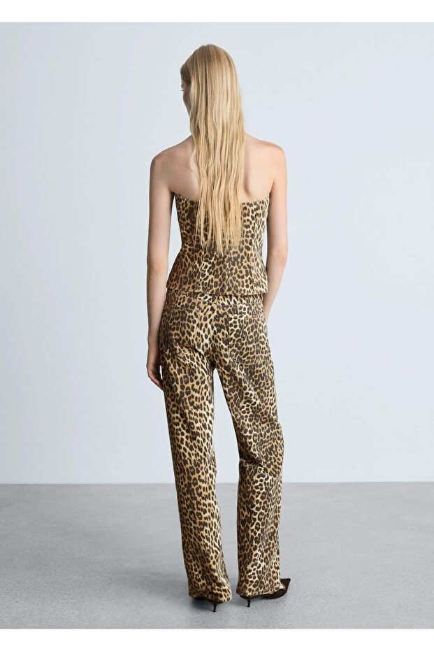 Leopard Patterned Corset Blouse - 4