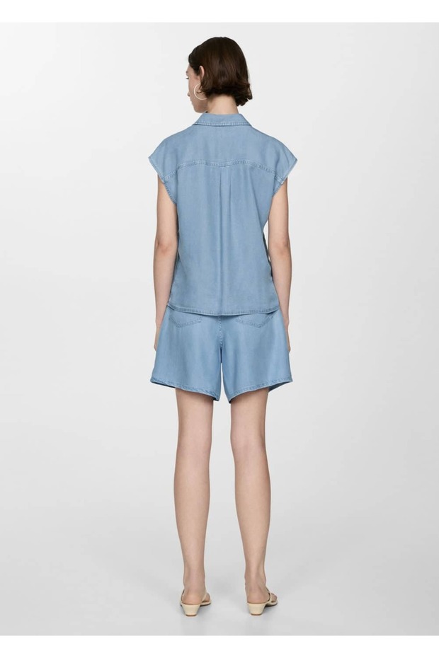 Kolsuz lyocell gömlek - 4