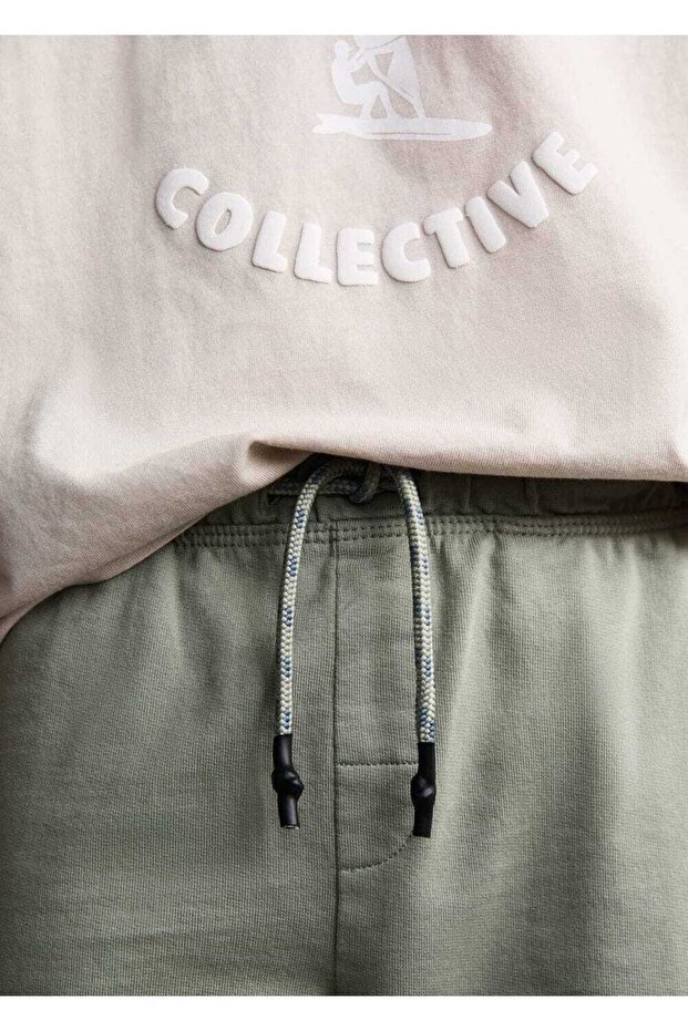 Beli lastikli bermuda şort - 6