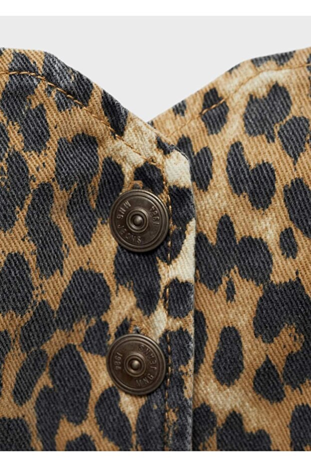 Leopard Patterned Corset Blouse - 8