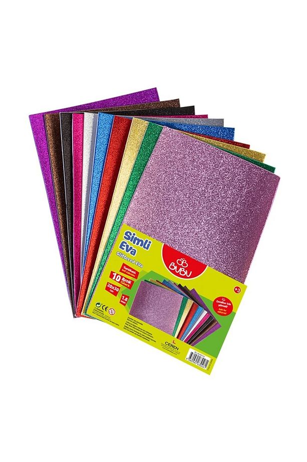 Bu-bu Ev0038 Simli Yapışkanlı Eva 20x30cm 10 Renk - 1