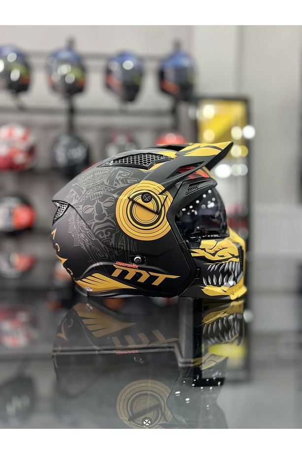 Helmets StreetFighter SV Aztec B3 Matt Sarı/Siyah Kask - 5