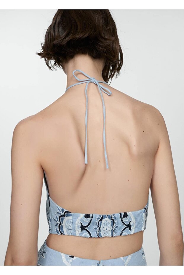 Yırtmaçlı desenli elbise - 5