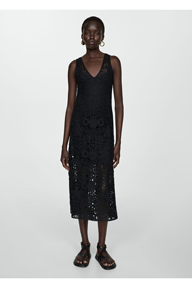 Askılı kısa astarlı elbise - 2