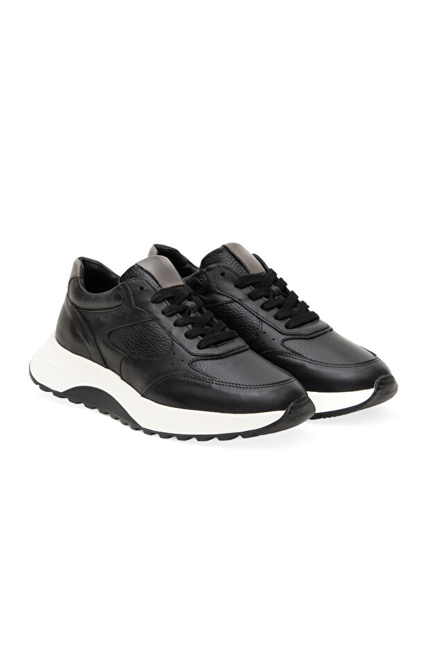 Black 100% Leather Sneaker 50296094-Vr046