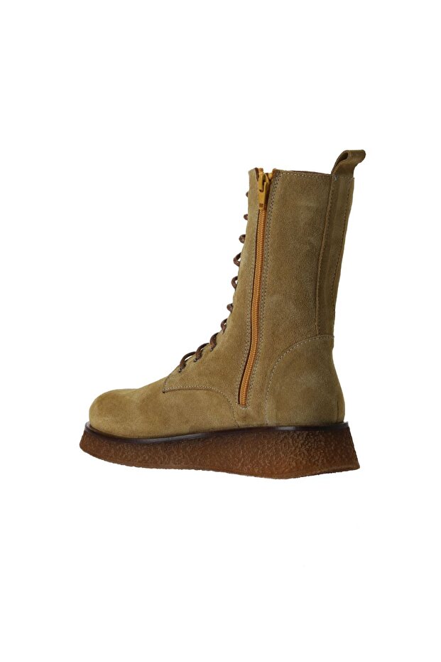 Bej Süet Kadın Düz Bot 01wv5200 - 4