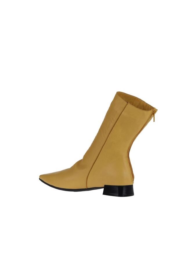 Sarı Deri Kadın Topuklu Bot 01wr3011 - 4