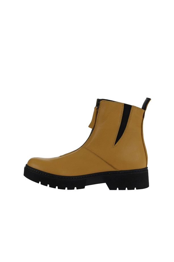 Sarı Flotter Deri Kadın Düz Bot 01wr4903 - 4