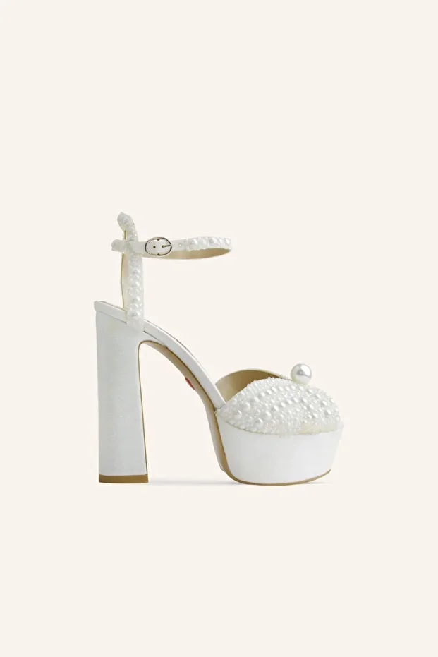 Sedef Pearl Platform Gelin Ayakkabısı - 1
