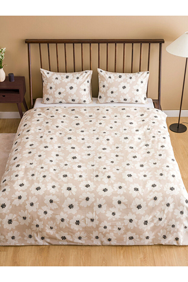 Lcwk Çiçek Desenli Çift Kişilik Nevresim Seti - 2