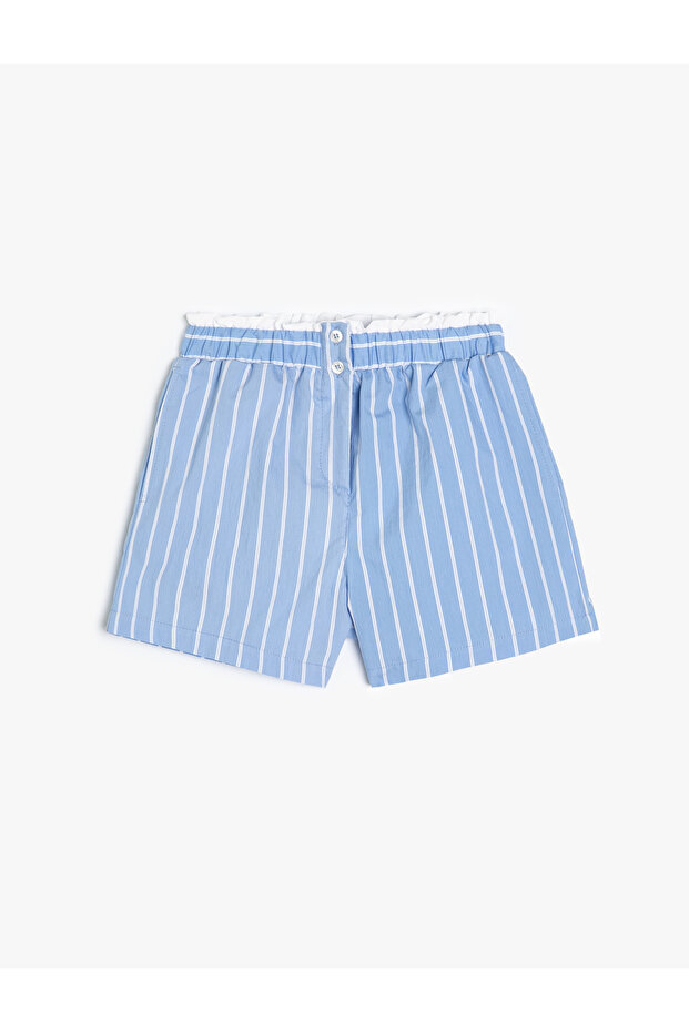 Shorts with Elastic Waistband, Cotton, with Back Pocket Detail.