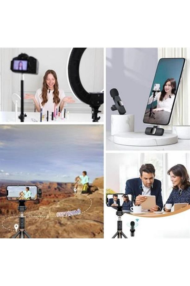 Type C Uyumlu Iphone Dönüştürücülü Kablosuz Yaka Mikrofonu Android Ve Iphone Uyumlu Mini Mikrofon - 2