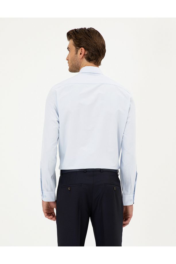 Açık Mavi Regular Fit Uzun Kollu Basic Gömlek 50289411-VR003 - 5