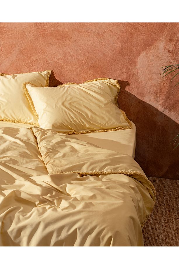 Sona King Size Püsküllü Nevresim Takımı - Sarı - 2