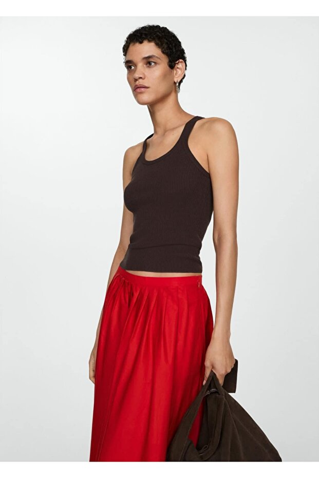 İri pileli midi etek - 5