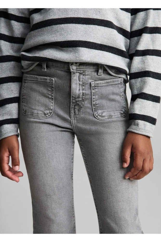 İspanyol Paça Cepli Jean Pantolon - 5