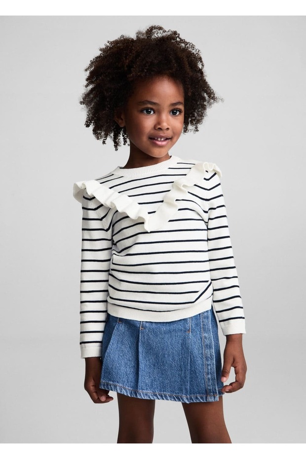 Striped and Ruffled Sweater